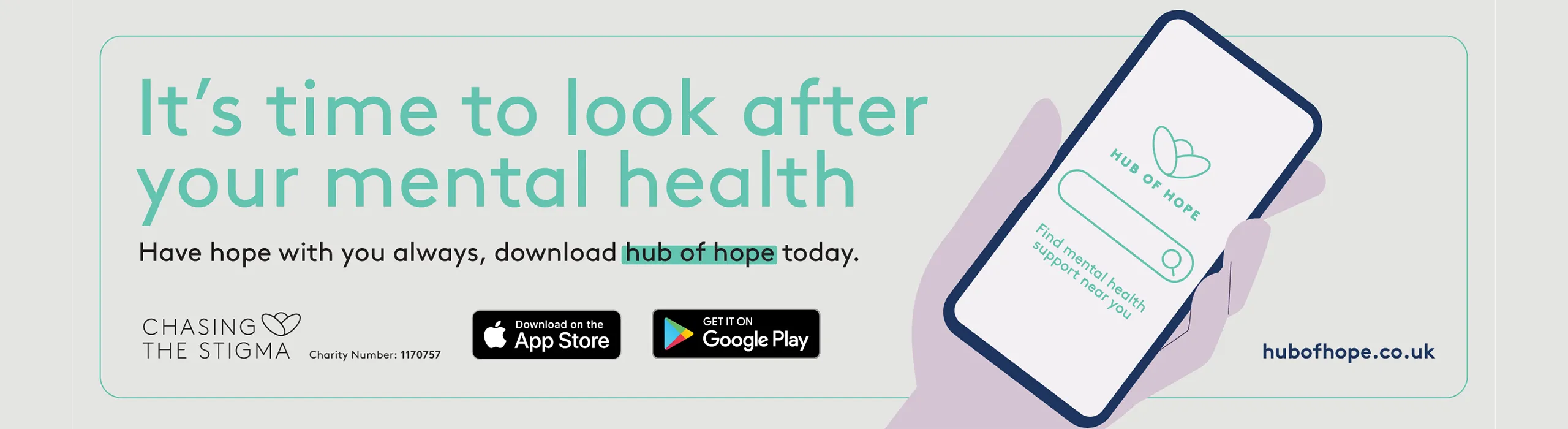 It's time to look after your mental Health with hub of hope app.